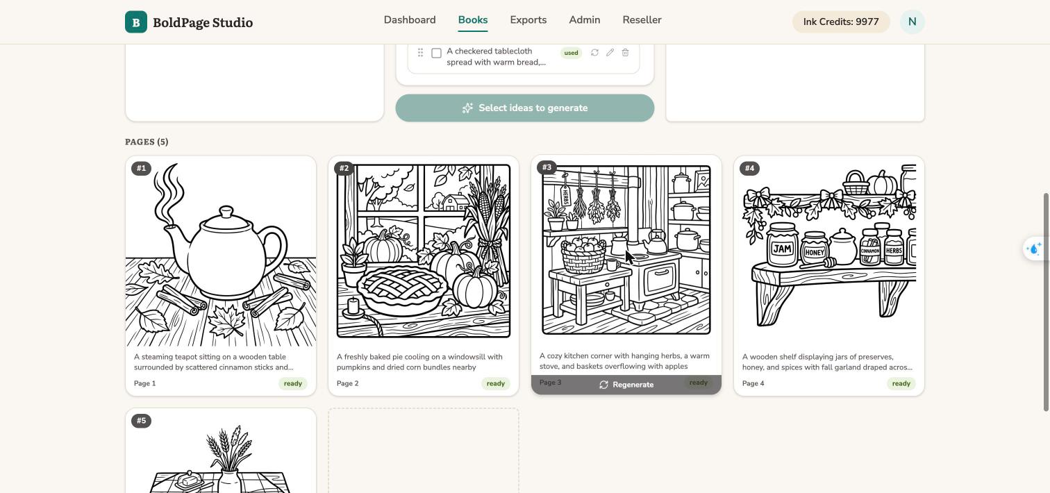 Page grid filling live as pages generate